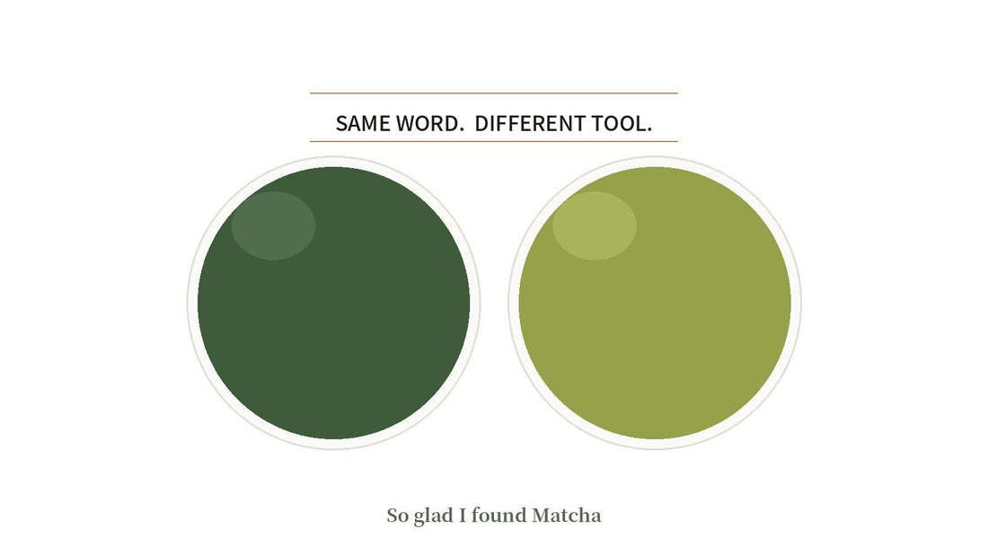 Same word, different tool — two bowls of matcha, Japan-grown and Chinese, side by side